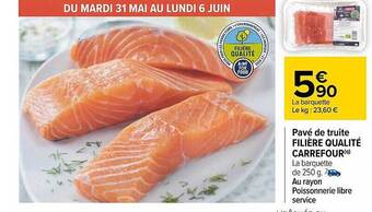 Carrefour Pavé De Truite Filière Qualité Carrefour offre