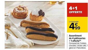 Carrefour Assortiment De 4 Pâtisseries + 1 Offerte offre