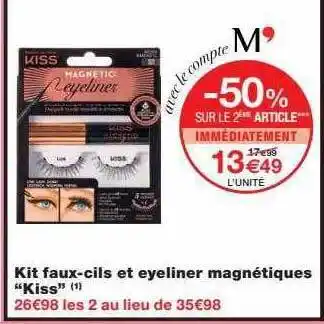 Monoprix Kit Faux-cils Et Eyeliner Magnétiques offre