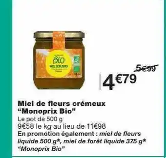 Monoprix Miel De Fleurs Crémeux offre