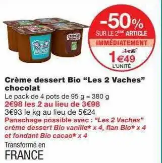 Monoprix Crème Dessert Bio offre