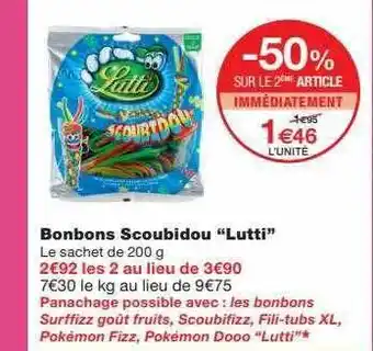 Monoprix Bonbons Scoubidou offre