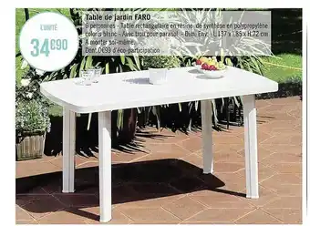Géant Casino Table De Jardin Faro offre
