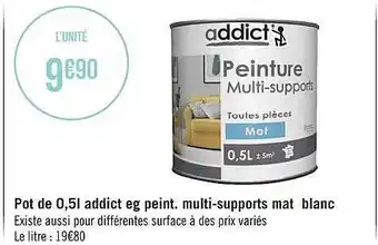 Géant Casino Pot De 0.5l Addict Eg Peint. Multi-supports Mat Blanc offre