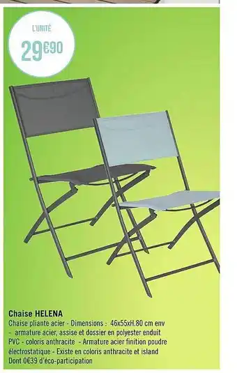 Géant Casino Chaise Helena offre
