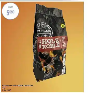 Géant Casino Charbon De Bois Black Charcoal offre