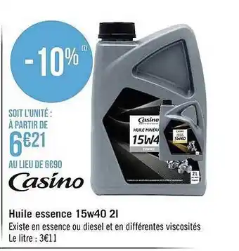 Casino Huile Essence 15w40 2l