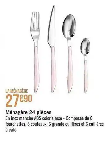 Géant Casino Ménagère 24 Pièces offre