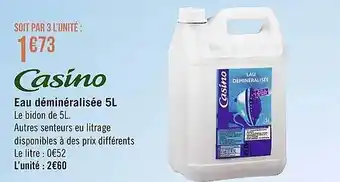Géant Casino Casino Eau Déminéralisé 5l offre