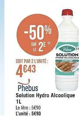 Géant Casino Phebus Solution Hydro Alcoolique offre