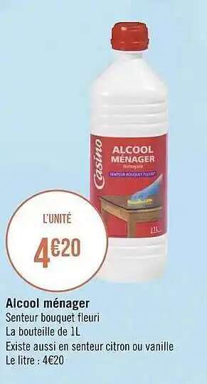 Géant Casino Alcool Ménager offre