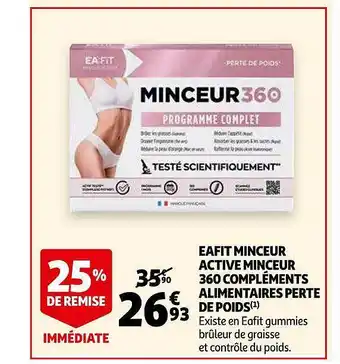 Auchan Eafit Minceur Active Minceur 360 Compléments Alimentaires Perte De Poids 25% De Remise Immédiate offre