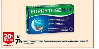 Auchan Euphytose Nuit Complément Alimentaire - Aide à L'endormissement 20% De Remise Immédiate offre