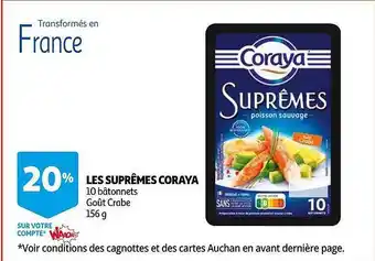 Auchan Les Suprêmes Coraya 10 Bâtannets Goût Crabe offre