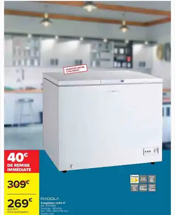 Carrefour Congélateur Coffre 4 offre