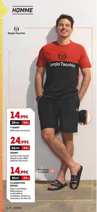 Sport 2000 T-shirt, Short, Claquettes Remix offre