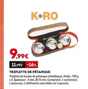 Sport 2000 Triplette De Pétanque offre