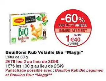 Monoprix Bouillons Kub Volaille Bio offre