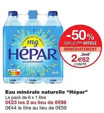 Monoprix Eau Minérale Naturelle offre