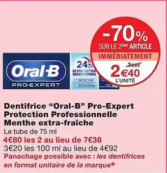 Monoprix Dentifrice offre