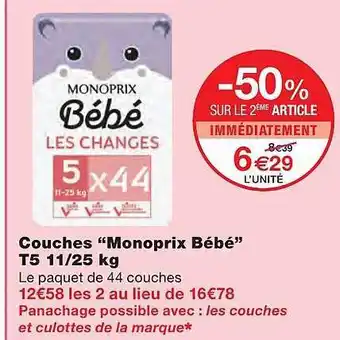 Monoprix Couches offre