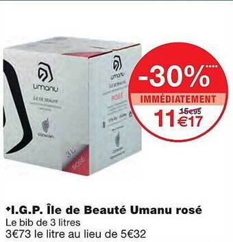 Monoprix I.g.p. île De Beauté Umanu Rosé offre