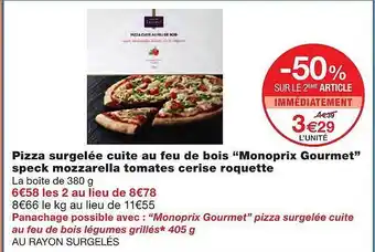 Monoprix Pizza Surgelée Cuite Au Feu De Bois offre
