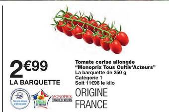 Monoprix Tomate Cerise Allongée offre