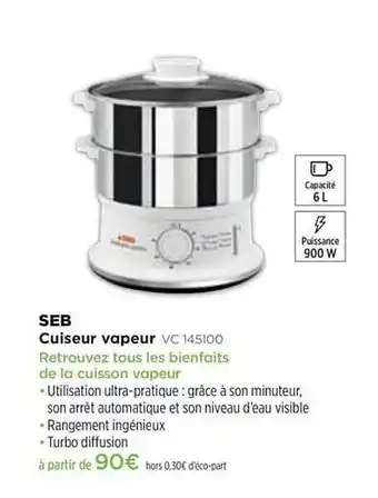 Cuiseur Vapeur Vc 145100 Seb