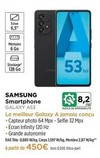 Pulsat Smartphone Samsung Galaxy A53 offre