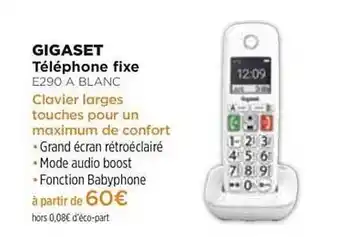 Téléphone Fixe Gigaset E290 A Blanc