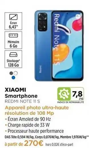 Pulsat Smartphone Xiaomi Redmi Note 11 S offre