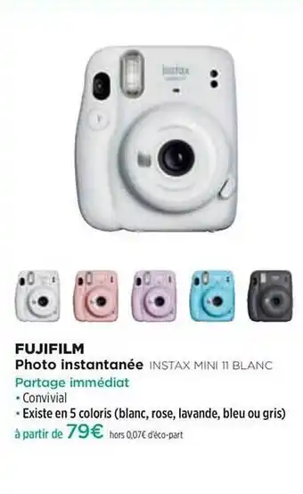 Pulsat Photo Instantanée Fujifilm Instax Mini 11 Blanc offre
