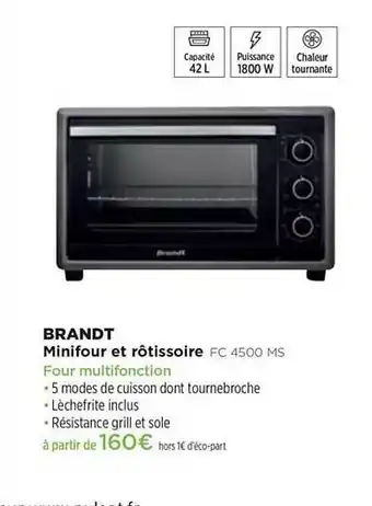 Minifour Et RĂŽtissoire Brandt Fc 4500 Ms