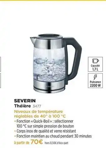 Pulsat Théière Severin 3477 offre