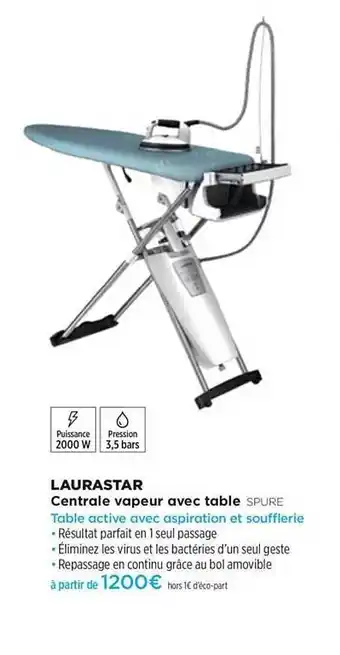 Pulsat Centrale Vapeur Avec Table Laurastar Spure offre