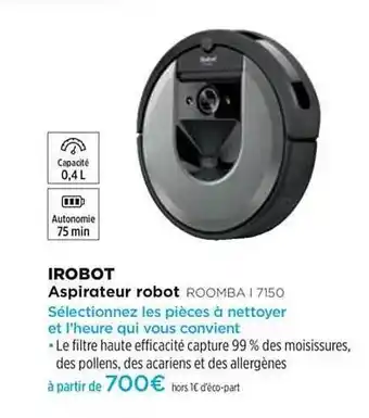 Pulsat Aspirateur Robot Irobot Roomba I 7150 offre