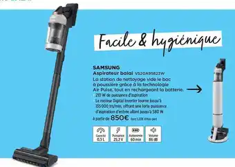 Pulsat Aspirateur Balai Samsung Vs20a95823w offre