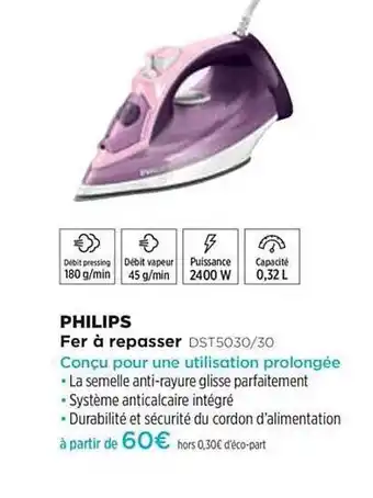 Pulsat Fer à Repasser Philips Dst5030-30 offre
