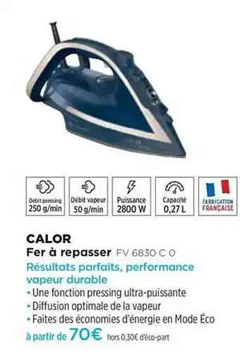Pulsat Fer à Repasser Calor Fv 6830 C 0 offre
