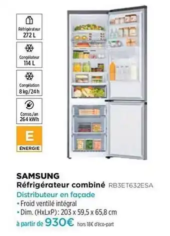 Pulsat Réfrigérateur Combiné Samsung Rb3et632esa offre