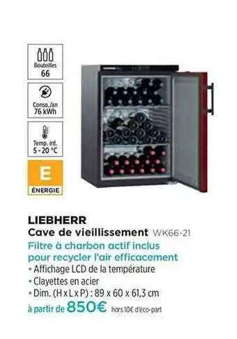 Cave De Vieillissement Liebherr Wk66-21