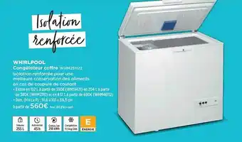 Pulsat Congélateur Coffre Whirlpool Whm251122 offre