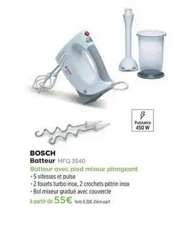Pulsat Batteur Bosch Mfq 3540 offre