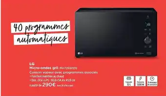 Pulsat Micro-ondes Gril Lg Mh7265dds offre