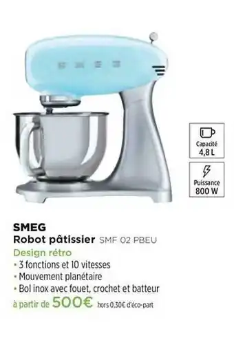 Robot Pâtissier Smeg Smf 02 Pbeu