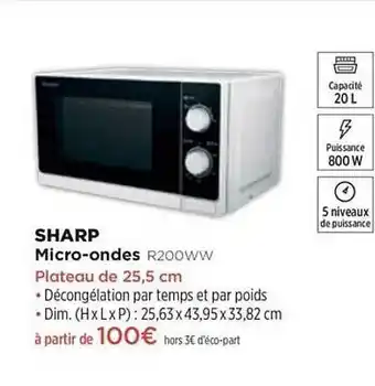 Pulsat Micro-ondes Sharp R200ww offre