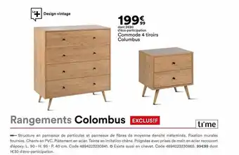 BUT Commode 4 Tiroirs Colombus offre