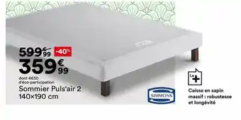 BUT Sommier Puls'air 2 140 X 190 Cm Simmons offre