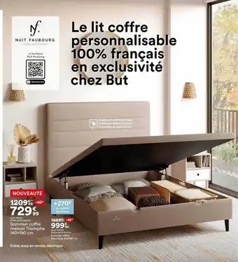 BUT Sommier Coffre Manuel Triomphe 140 X 190 Cm Nuit Faubourg, Sommier Coffre électrique 140 X 190 Cm Nuit Faubourg offre